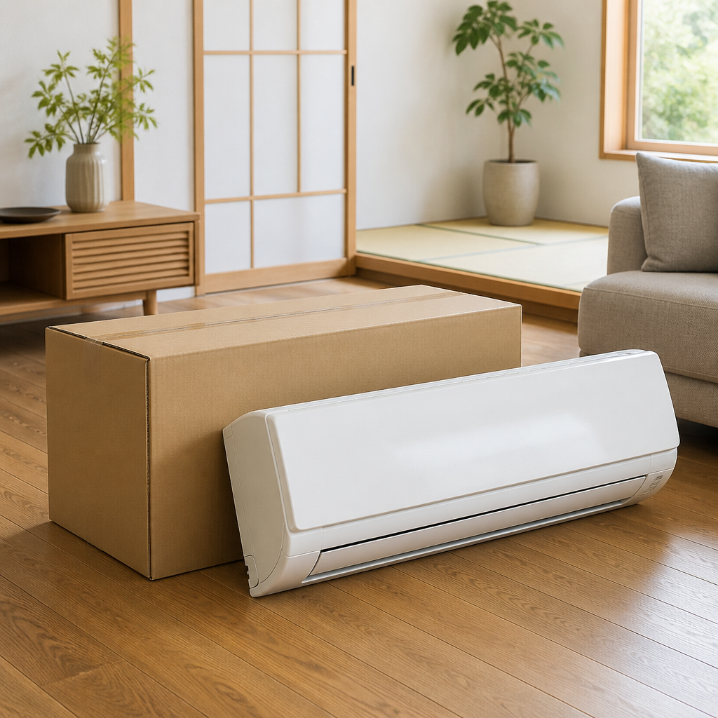 通販で購入したエアコンの開梱